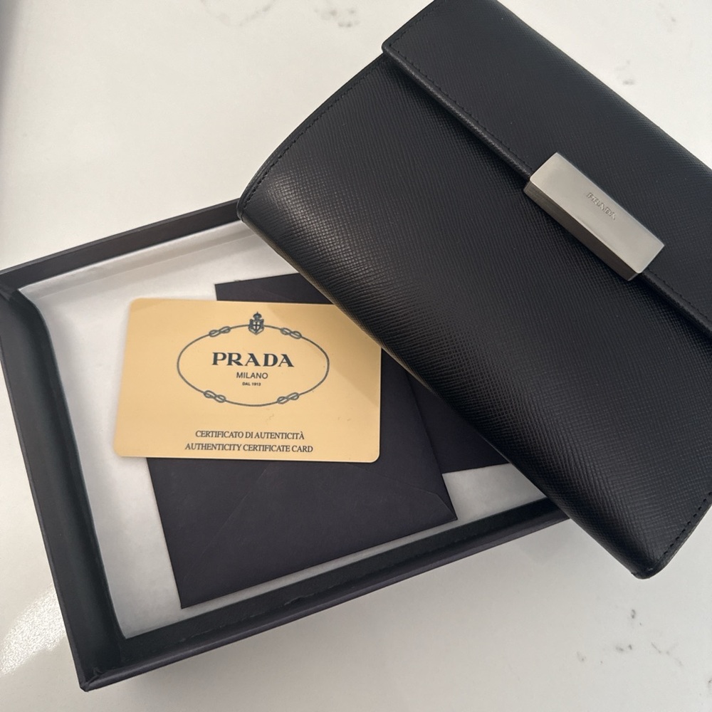 Prada Black Saffiano Leather Wallet